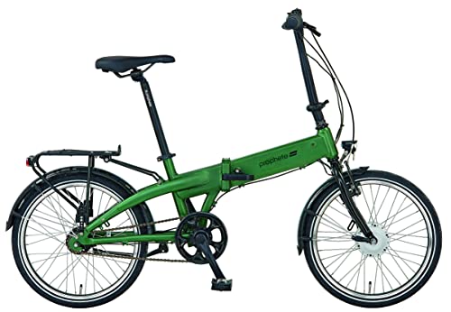 Prophete Urbanicer E-Bike | Erwachsene Elektrofahrrad Damen/Herren/Unisex | Pedelec City E-Bike 20' mit Vorderradmotor | 7-Gang Nabenschaltung | Matt Grün/Schwarz