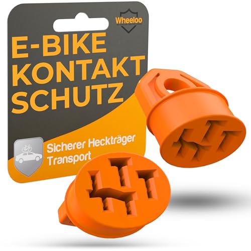 WHEELOO Kontaktschutz Abdeckung für Bosch E-Bike I 2er Set I Orange I eBike Akku Zubehör I Ladekabel Pin Schutz gegen Regen, Schmutz und Dreck