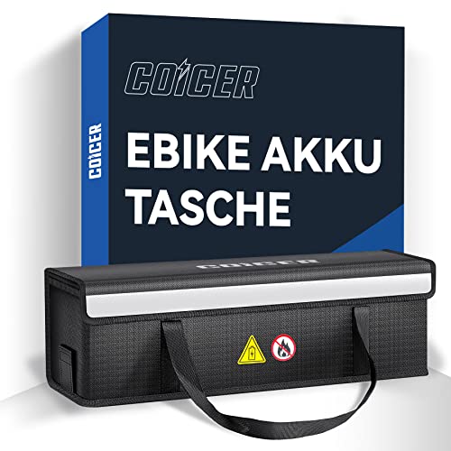 Coicer E-bike Akku Tasche Schutz feuerfeste Box für akkus dokumententasche explosionsgeschützte Lipo Fahrrad Safe Bag ebike akku schutzhülle große Batterieaufbewahrung zubehör (L-51.8X14.5X15 cm)