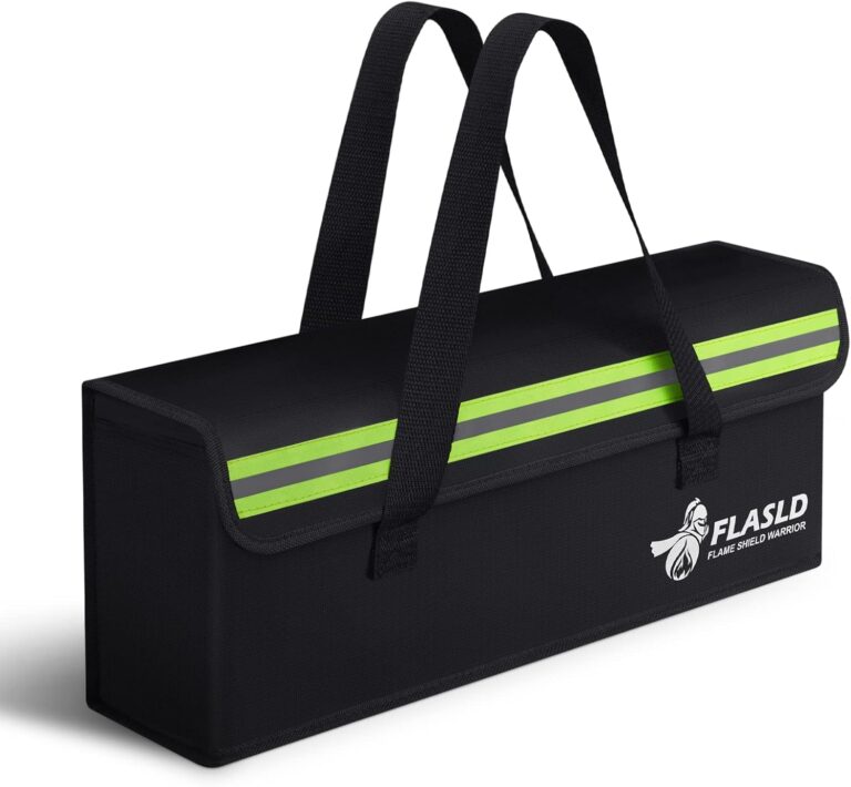 FLASLD E-Bike Akku Tasche Feuerfest Explosionsgeschützte Lipo Safe Bag Für Lagerung, Ladung und Transport, Extra Groß Akku sicherheitsbox 49 x 11 x 18 cm