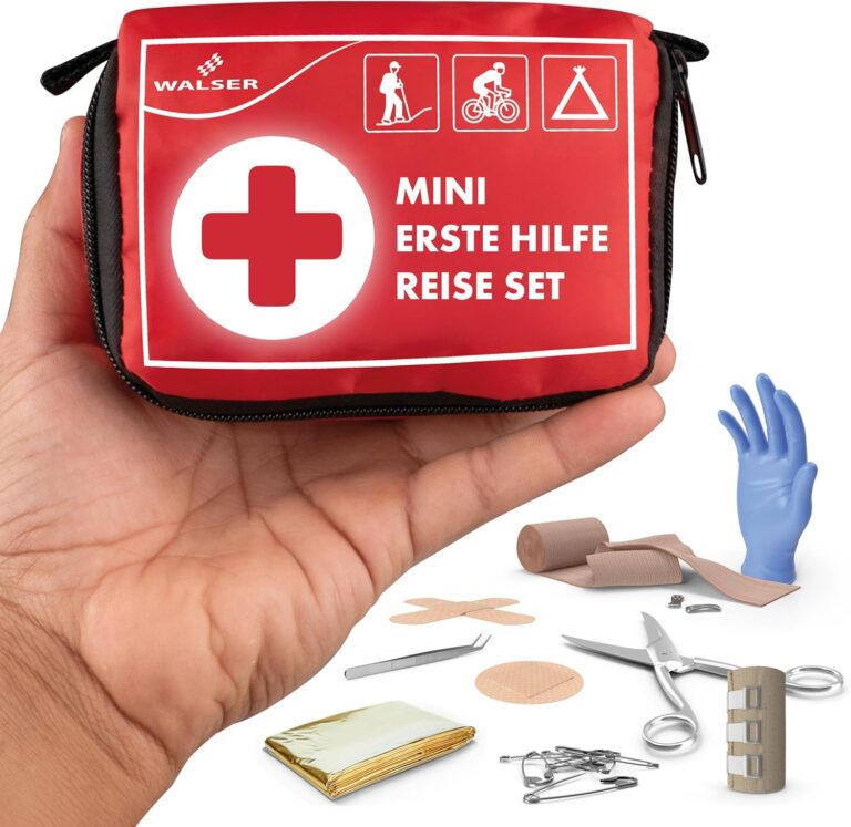 WALSER Premium Mini Erste Hilfe Set 2025, wasserfestes Notfall-Set Outdoor/Camping/Fahrrad, 31-teiliges Reiseapotheke Set, kompaktes Erste Hilfe Set Outdoor...